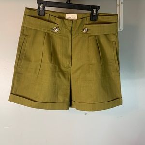 Womens Sezane Green High Rise Casual Shorts Size 7 US 38 EUR